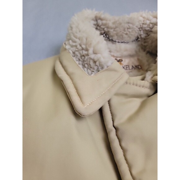 Vtg Lakeland Chore Jacket Mens 42 Brown Button Pockets Sherpa Lined Thrashed - Picture 4 of 16